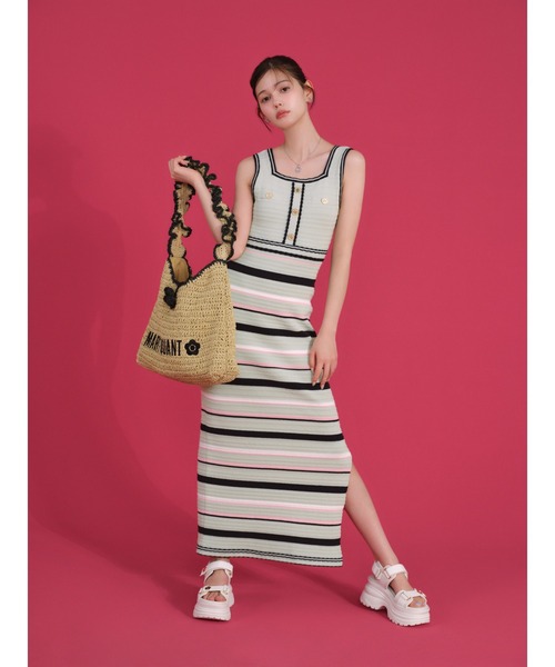 LILY BROWN（リリーブラウン）の「【LILY BROWN×MARY QUANT】ペーパーラウンドフリルバッグ（ショルダーバッグ・レディース・ピンク/ベージュ/ブラック・FREE）」の6枚目の写真