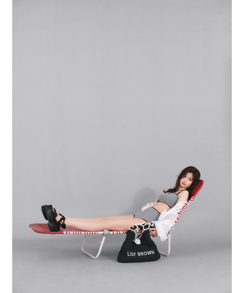 LILY BROWN（リリーブラウン）の「【LILY BROWN×MARY QUANT】ペーパーラウンドフリルバッグ（ショルダーバッグ・レディース・ピンク/ベージュ/ブラック・FREE）」の8枚目の写真