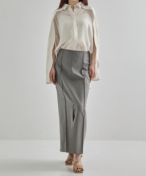 UNITED TOKYO(ユナイテッドトウキョウ)の「【2way】2 Piece Tailored Skirt|セットアップ可/春服(スカート・レディース・グレー/ブラック・1/2)」の15枚目の写真
