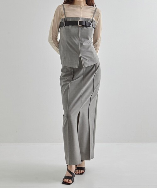 UNITED TOKYO(ユナイテッドトウキョウ)の「【2way】2 Piece Tailored Skirt|セットアップ可/春服(スカート・レディース・グレー/ブラック・1/2)」の17枚目の写真