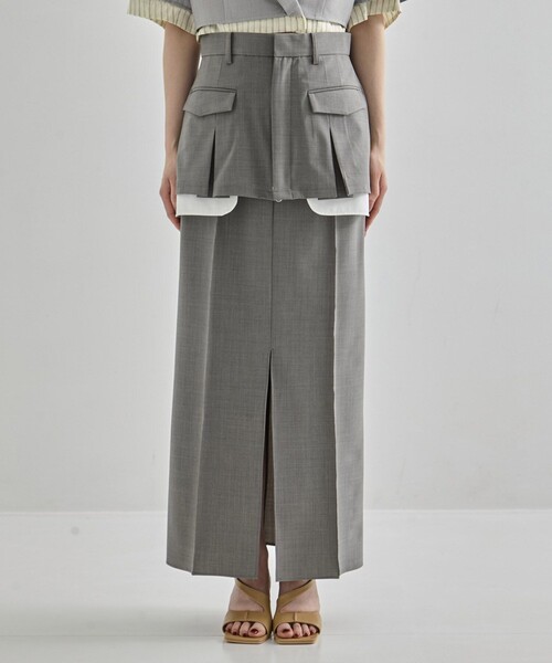 UNITED TOKYO(ユナイテッドトウキョウ)の「【2way】2 Piece Tailored Skirt|セットアップ可/春服(スカート・レディース・グレー/ブラック・1/2)」の18枚目の写真