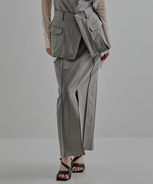 UNITED TOKYO(ユナイテッドトウキョウ)の「【2way】2 Piece Tailored Skirt|セットアップ可/春服(スカート・レディース・グレー/ブラック・1/2)」の7枚目の写真