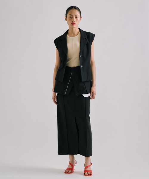 UNITED TOKYO(ユナイテッドトウキョウ)の「【2way】2 Piece Tailored Skirt|セットアップ可/春服(スカート・レディース・グレー/ブラック・1/2)」の10枚目の写真