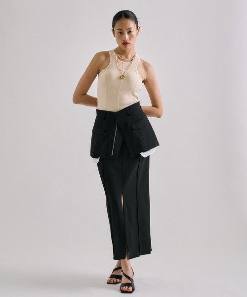 UNITED TOKYO(ユナイテッドトウキョウ)の「【2way】2 Piece Tailored Skirt|セットアップ可/春服(スカート・レディース・グレー/ブラック・1/2)」の9枚目の写真