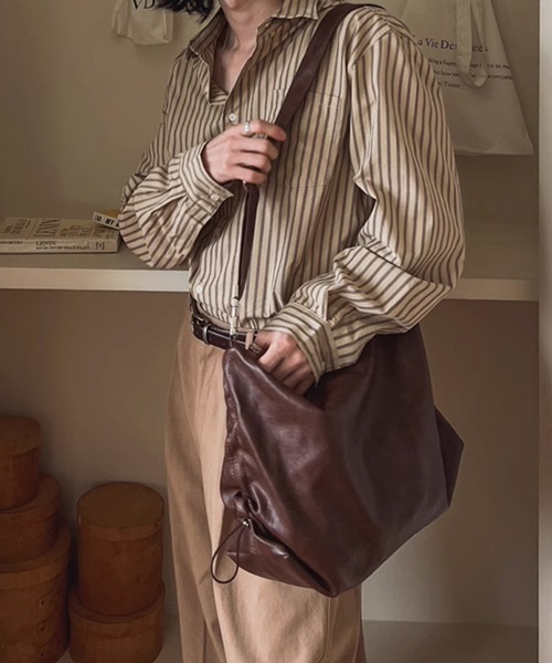 NOWLE(ノウル)の「【NOWLE】アースカラー ピンストライプ シャツ(シャツ/ブラウス・メンズ・ライトベージュ・MEDIUM/LARGE/X-LARGE)」の10枚目の写真