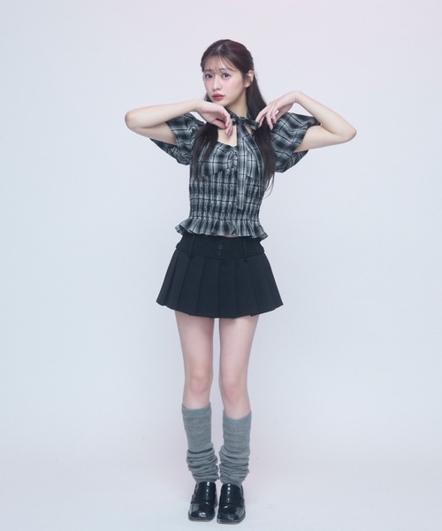 TITTY&CO.（ティティーアンドコー）の「クラシカルギンガムブラウス（シャツ/ブラウス・レディース・ホワイト/ブラック・FREE）」の12枚目の写真