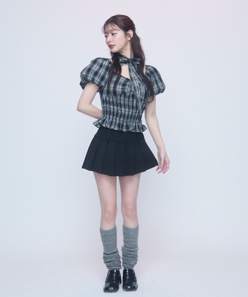 TITTY&CO.（ティティーアンドコー）の「クラシカルギンガムブラウス（シャツ/ブラウス・レディース・ホワイト/ブラック・FREE）」の13枚目の写真