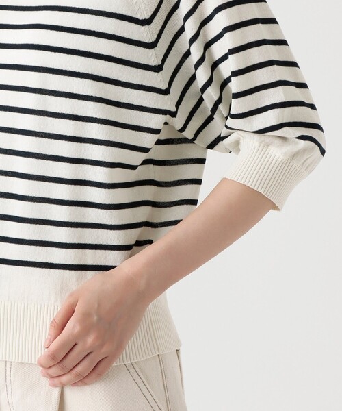 Afternoon Tea（アフタヌーンティー）の「ボーダーMVS UVニッットプルオーバー（ニット/セーター・レディース・アイボリー・MEDIUM）」の5枚目の写真