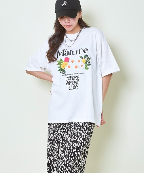 GORGE(ゴージ)の「《刺繍ロゴ×花プリント》レディース Tシャツ カットソー 半袖 トップス 春夏秋(Tシャツ/カットソー・レディース・イエロー/ブラック/オフホワイト・F)」の8枚目の写真