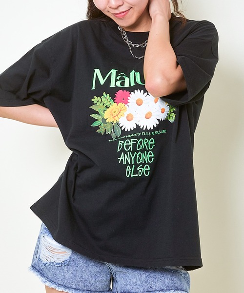 GORGE(ゴージ)の「《刺繍ロゴ×花プリント》レディース Tシャツ カットソー 半袖 トップス 春夏秋(Tシャツ/カットソー・レディース・イエロー/ブラック/オフホワイト・F)」の13枚目の写真