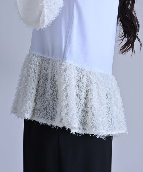 RAW FUDGE（ローファッジ）の「綿レーヨンシルケット×ジャガードプルオーバー（Tシャツ/カットソー・レディース・オフホワイト/ブラック・M）」の16枚目の写真