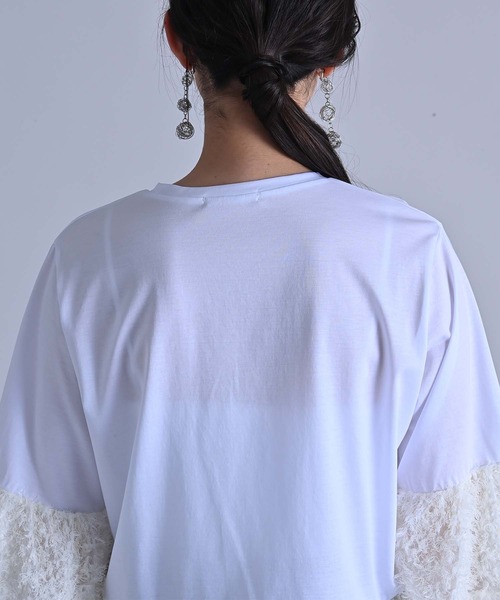 RAW FUDGE（ローファッジ）の「綿レーヨンシルケット×ジャガードプルオーバー（Tシャツ/カットソー・レディース・オフホワイト/ブラック・M）」の17枚目の写真