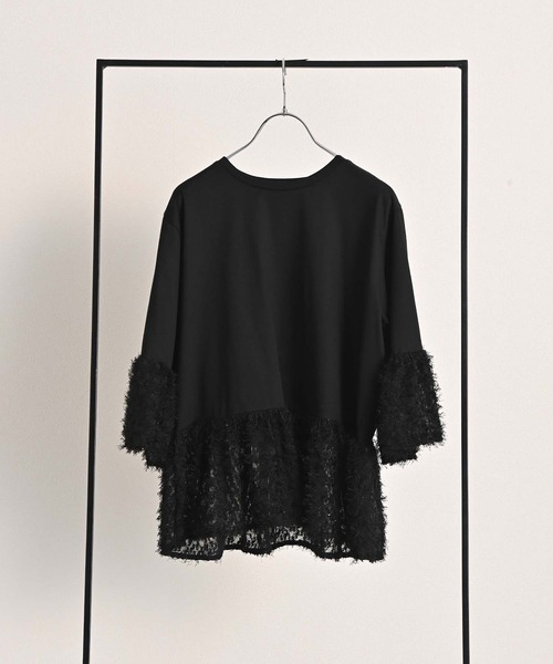 RAW FUDGE（ローファッジ）の「綿レーヨンシルケット×ジャガードプルオーバー（Tシャツ/カットソー・レディース・オフホワイト/ブラック・M）」の20枚目の写真