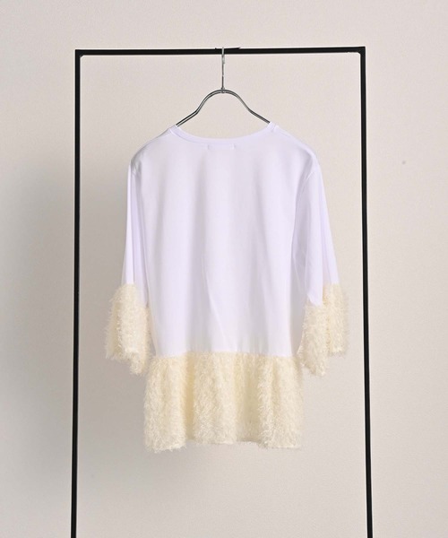 RAW FUDGE（ローファッジ）の「綿レーヨンシルケット×ジャガードプルオーバー（Tシャツ/カットソー・レディース・オフホワイト/ブラック・M）」の21枚目の写真