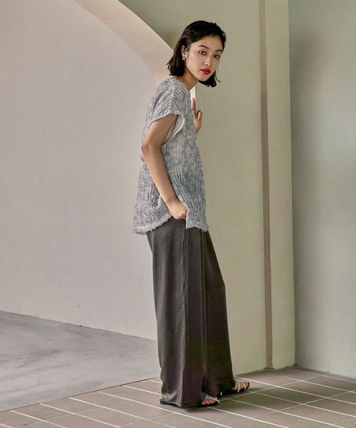 LEPSIM（レプシィム）の「ニュアンス柄レーシーフレンチスリーブ　497647（その他トップス・レディース・ブラック/アイボリー/ベージュ/ライトグレー・FREE）」の17枚目の写真