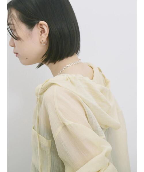 Samansa Mos2 blue(サマンサモスモスブルー)の「フードシアーブラウス(シャツ/ブラウス・レディース・シルバーグレー/ベージュ/イエロー・F)」の18枚目の写真