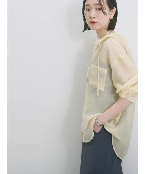 Samansa Mos2 blue(サマンサモスモスブルー)の「フードシアーブラウス(シャツ/ブラウス・レディース・シルバーグレー/ベージュ/イエロー・F)」の19枚目の写真