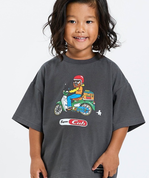 F.O.KIDS(エフオーキッズ)の「F.O.KIDS/エフオーキッズ HONDAコラボTシャツ 夏物 夏服(Tシャツ/カットソー・キッズ・チャコール/エメラルド/オフホワイト・120/130/140)」の3枚目の写真
