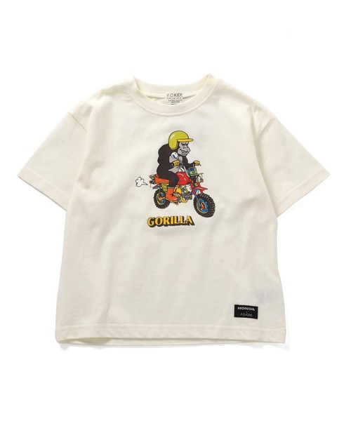 F.O.KIDS(エフオーキッズ)の「F.O.KIDS/エフオーキッズ HONDAコラボTシャツ 夏物 夏服(Tシャツ/カットソー・キッズ・チャコール/エメラルド/オフホワイト・120/130/140)」の4枚目の写真