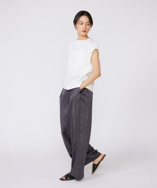 INED（イネド）の「タックフリルカットソー（Tシャツ/カットソー・レディース・ホワイト/モカ/ブラック・11号/9号）」の16枚目の写真