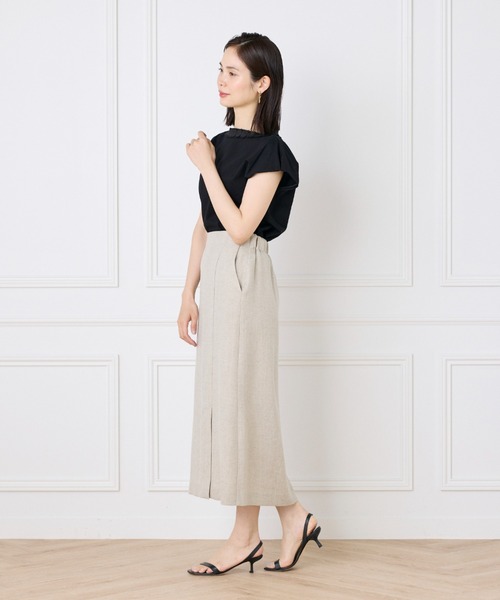 INED（イネド）の「タックフリルカットソー（Tシャツ/カットソー・レディース・ホワイト/モカ/ブラック・11号/9号）」の18枚目の写真