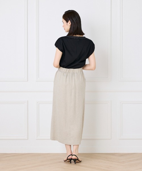 INED（イネド）の「タックフリルカットソー（Tシャツ/カットソー・レディース・ホワイト/モカ/ブラック・11号/9号）」の19枚目の写真