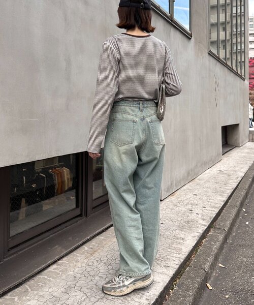 CIAOPANIC TYPY（チャオパニックティピー）の「【よちえ企画】韓国っぽボーダーアシメカットアウトTEE（Tシャツ/カットソー・レディース・サックスブルー/ブラック/オフホワイト・ONE SIZE）」の10枚目の写真