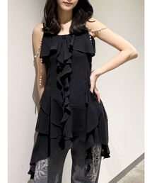 MERCURYDUO◆ノースリーブカットソー/FREE/レーヨン/BLK/無地/002222601201-01 MERCURYDUO｜マーキュリーデュオのトップス（袖なし）通販
