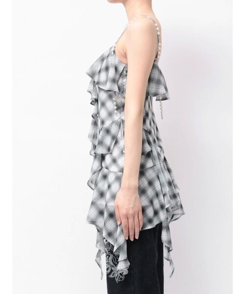 MERCURYDUO（マーキュリーデュオ）の「ラッフルティアードキャミブラウス（シャツ/ブラウス・レディース・その他1/ブラック/オフホワイト・FREE）」の12枚目の写真