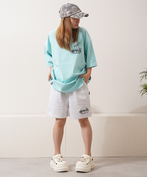 1111clothing(ワンフォークロージング)の「【2ND ARCHIVE】 スウェット ショートパンツ / Sweat Shorts(スウェットパンツ・メンズ・ミント/コーラルピンク/ブラック/ホワイト系/グレー・FREE)」の12枚目の写真