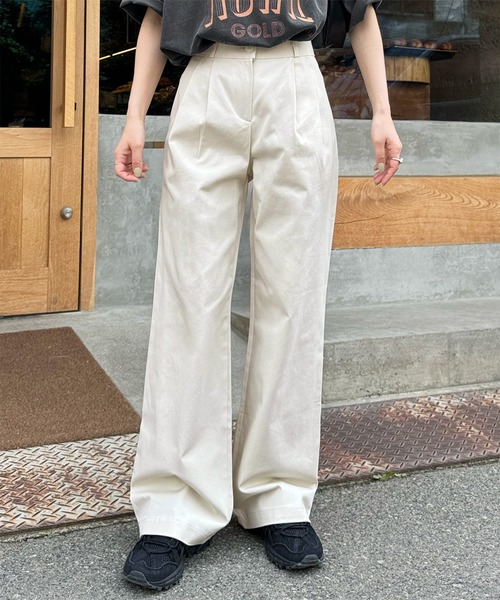 LE MORE（リモア）の「コットンタックパンツ（その他パンツ・レディース・ブラック/ベージュ/アイボリー・FREE）」の8枚目の写真