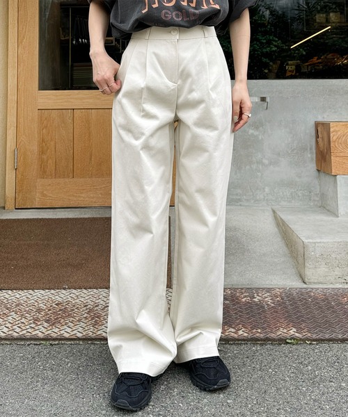 LE MORE（リモア）の「コットンタックパンツ（その他パンツ・レディース・ブラック/ベージュ/アイボリー・FREE）」の12枚目の写真