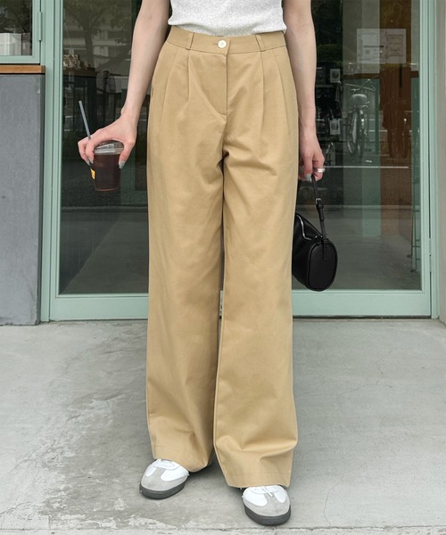 LE MORE（リモア）の「コットンタックパンツ（その他パンツ・レディース・ブラック/ベージュ/アイボリー・FREE）」の16枚目の写真