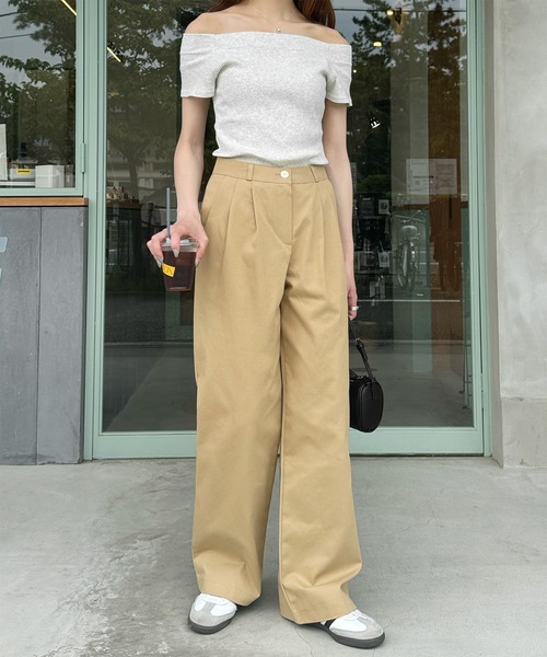 LE MORE（リモア）の「コットンタックパンツ（その他パンツ・レディース・ブラック/ベージュ/アイボリー・FREE）」の21枚目の写真