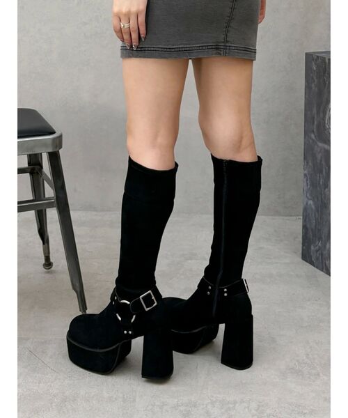 EVRIS(エヴリス)の「スタッズストレッチミドルブーツ(ブーツ・レディース・ブラウン/ブラック・SMALL/MEDIUM/LARGE)」の15枚目の写真