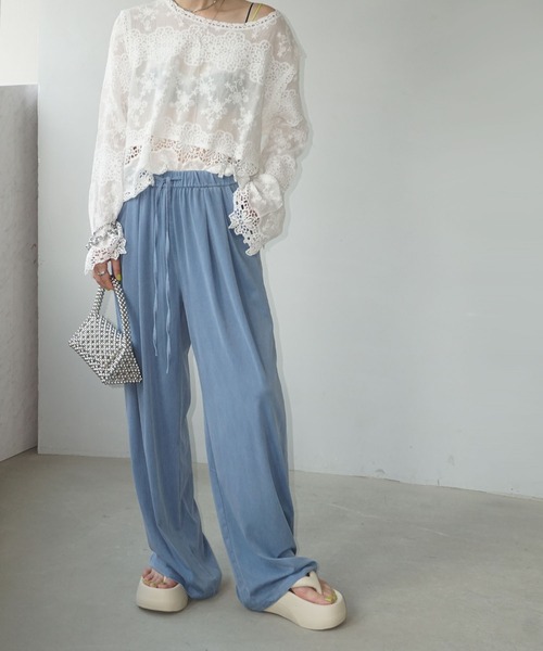 スモーキー ドレープイージーパンツ chw25s074-ファッション通販