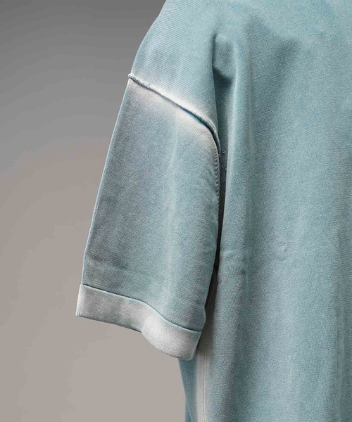 MAISON SPECIAL(メゾンスペシャル)の「《UNISEX》High Twist Pigment Bleach Prime-Over Knit Polo Shirt/ハイツイストピグメントブリーチプライムオーバーニットポロシャツ【MAISON SPECIAL/メゾンスペシャル】(ポロシャツ・メンズ・ブラック/サックスブルー/グレイッシュベージュ・1/2)」の15枚目の写真
