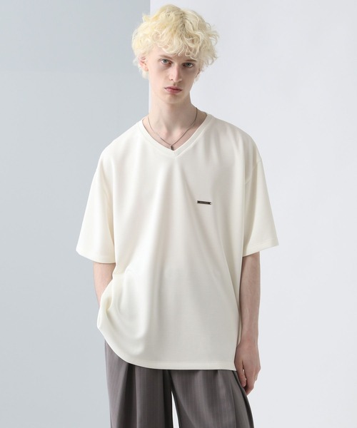 セール】メタルパーツVネックカットソー(HARE)（Tシャツ