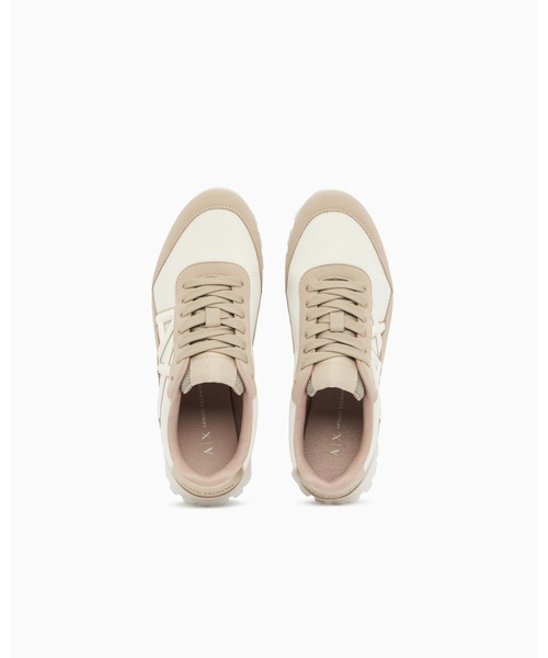 ARMANI EXCHANGE（アルマーニエクスチェンジ）の「【A|X アルマーニ エクスチェンジ】AXロゴ ミックスマテリアル レースアップスニーカー（スニーカー・レディース・ブラック×ゴールド/ベージュ/ライトベージュ・39/38.5/38/37.5/37/36.5/36/35）」の5枚目の写真