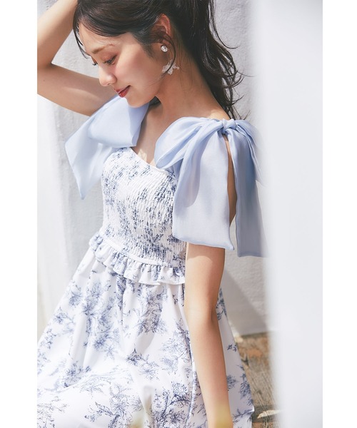 tocco closet シフォンリボンフラワープリントワンピース水着 トッコクローゼット tocco closet インナーパンツ付きシフォン