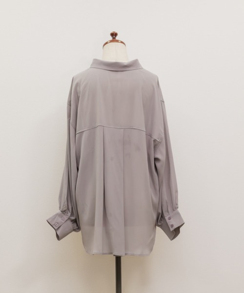 CLETTE(クレット)の「楊柳シアーシャツ(シャツ/ブラウス・レディース・オフホワイト/ブルー/ラベンダー・3L/4L/LL)」の8枚目の写真