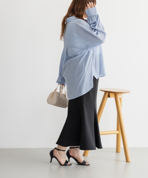 CLETTE(クレット)の「楊柳シアーシャツ(シャツ/ブラウス・レディース・オフホワイト/ブルー/ラベンダー・3L/4L/LL)」の21枚目の写真