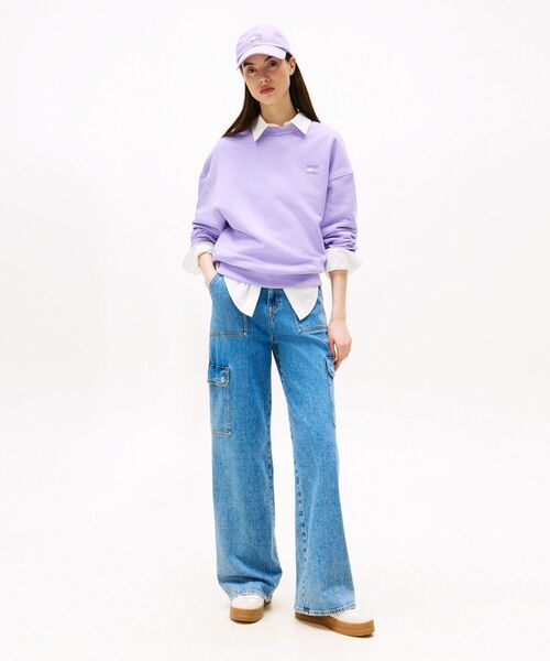 tommy jeans（トミー ジーンズ）の「ハイライズワイドカーゴジーンズ（デニムパンツ・レディース・ブルー・26inch/27inch/25inch）」の2枚目の写真