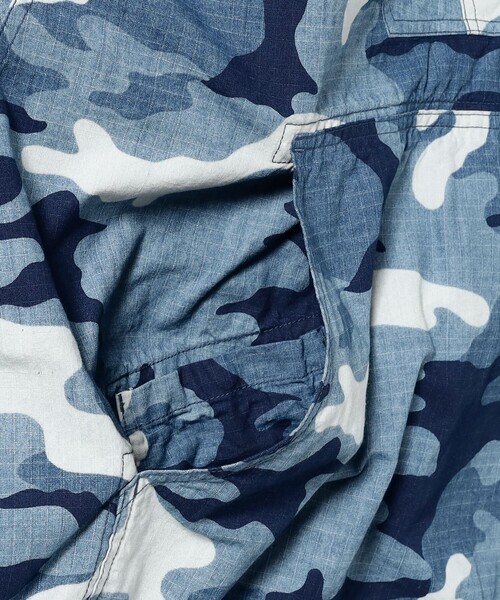 カモフラ【プロフご覧ください】 セール】インディゴ リップストップ カモフラージュ プリント