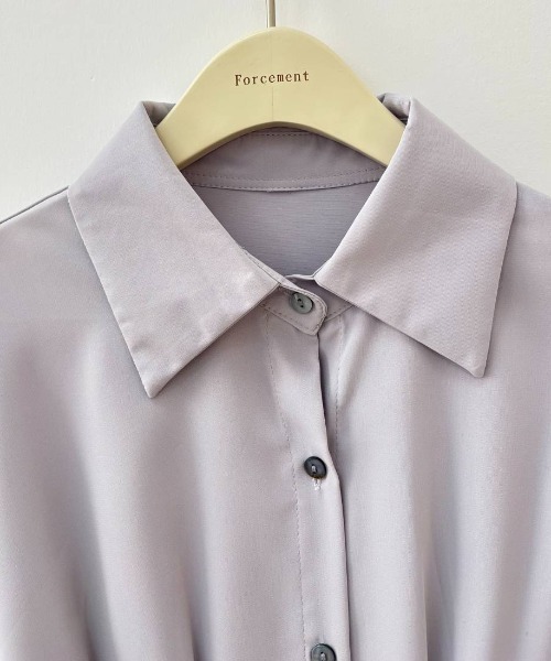 Forcement（フォースメント）の「オフィスにもぴったりな長袖プリーツブラウス（シャツ/ブラウス・レディース・グレー/ブラック/ホワイト・FREE）」の14枚目の写真
