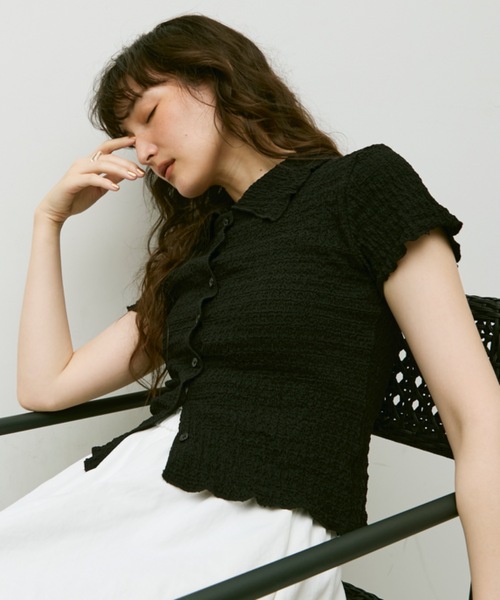Popcorn polo cardigan / ポップコーンポロカーディガン