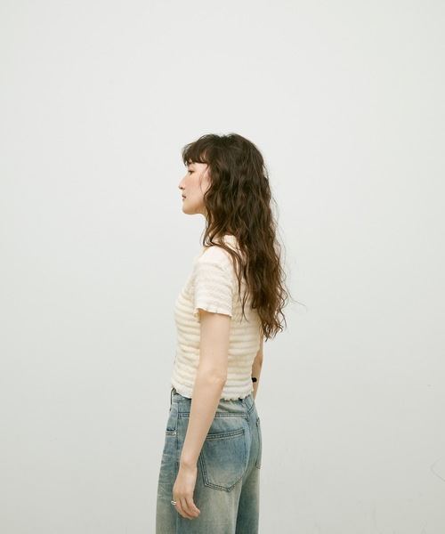 Lutim by u(ルチバイユー)の「Popcorn polo cardigan / ポップコーンポロカーディガン(カーディガン/ボレロ・レディース・ブラック/ナチュラル・FREE)」の14枚目の写真