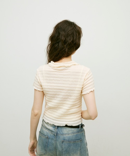 Lutim by u(ルチバイユー)の「Popcorn polo cardigan / ポップコーンポロカーディガン(カーディガン/ボレロ・レディース・ブラック/ナチュラル・FREE)」の15枚目の写真