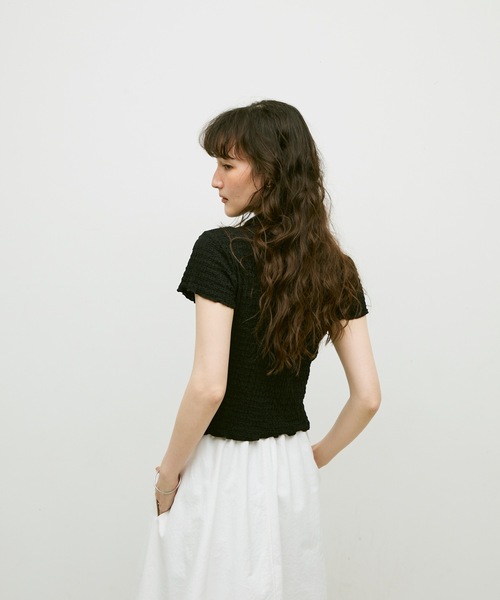 Lutim by u(ルチバイユー)の「Popcorn polo cardigan / ポップコーンポロカーディガン(カーディガン/ボレロ・レディース・ブラック/ナチュラル・FREE)」の7枚目の写真