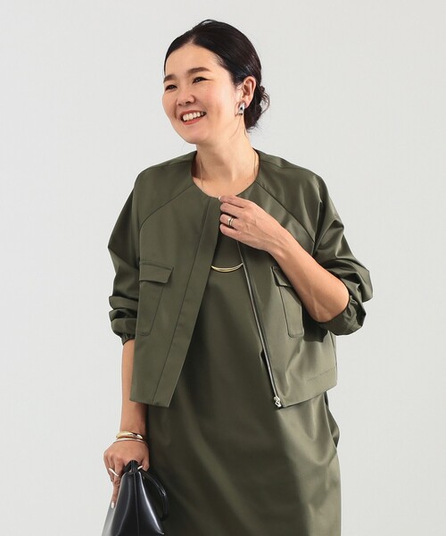 Demi-Luxe BEAMS(デミルクス ビームス)の「エディター東原妙子 × Demi-Luxe BEAMS / シャイニー ポケット ショートブルゾン(ブルゾン・レディース・オリーブ/ネイビー・38/36)」の17枚目の写真